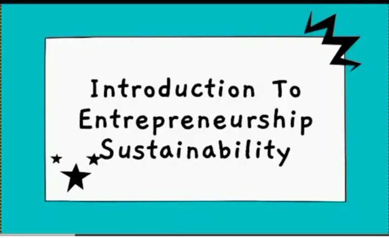 Introduction to Entrepreneurship Sustainability Management